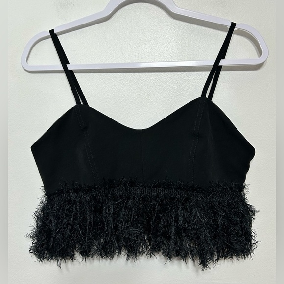 Twisted Wunder London Faux Feather Fringe Crop Top - Picture 3 of 11